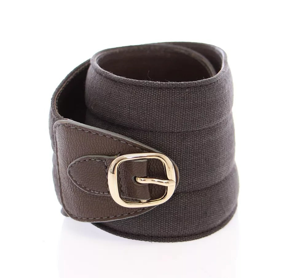 Brun D&amp;G läderrem med logotyp