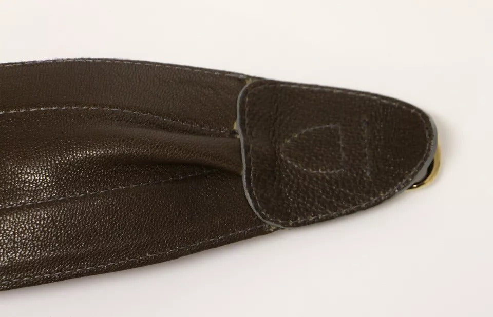 Brun D&amp;G läderrem med logotyp