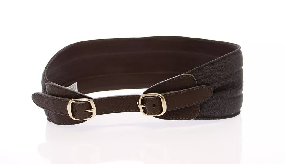 Brun D&amp;G läderrem med logotyp