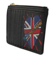 Black Leather #DGLovesLondon Cardholder Case Wallet