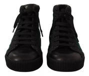 Green Corduroy High Tops Sneakers Mens Casual Shoes