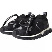 Dolce & Gabbana Black White Cotton Elastane Leather Sorrento Sneakers