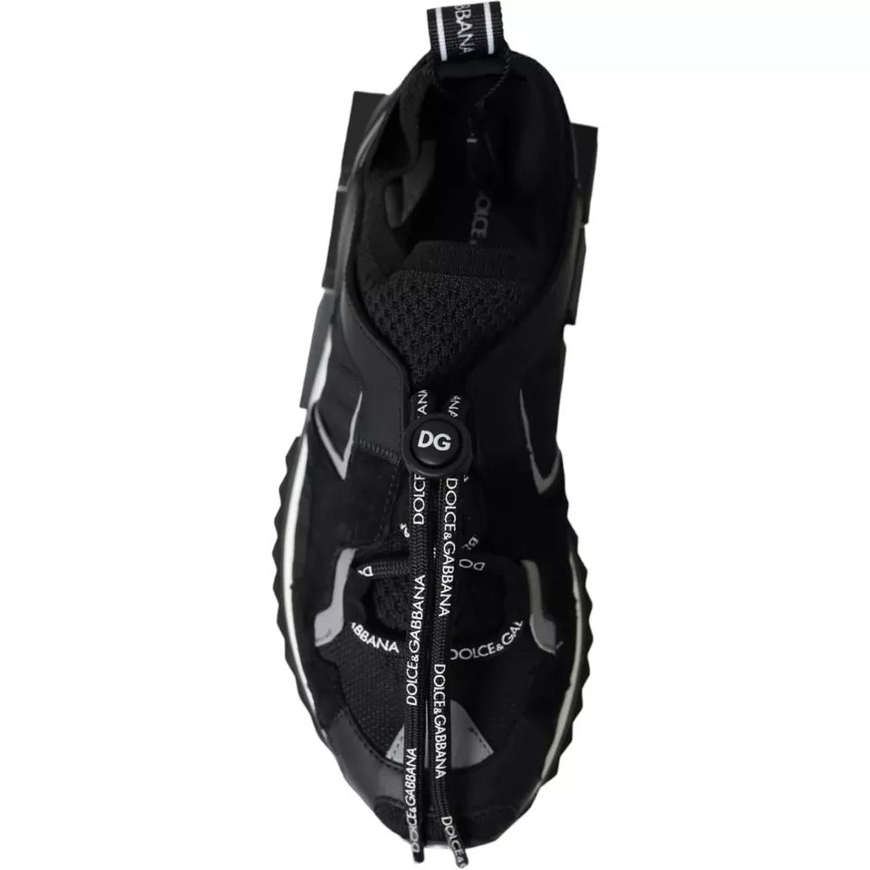 Dolce & Gabbana svarta och vita Sorrento-sneakers med logotyp