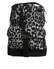 Flerfärgad leopardjacquard-hobo-axelväska