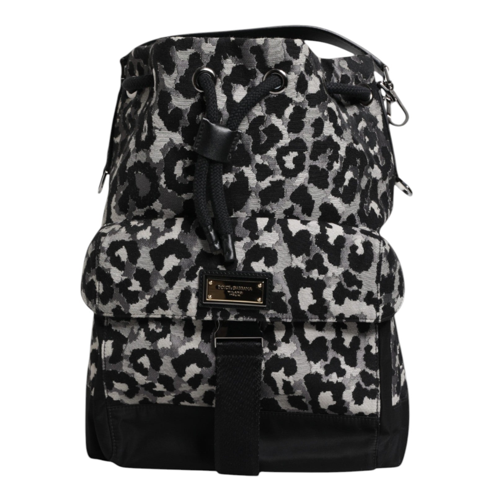 Flerfärgad leopardjacquard-hobo-axelväska
