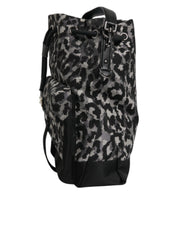 Flerfärgad leopardjacquard-hobo-axelväska