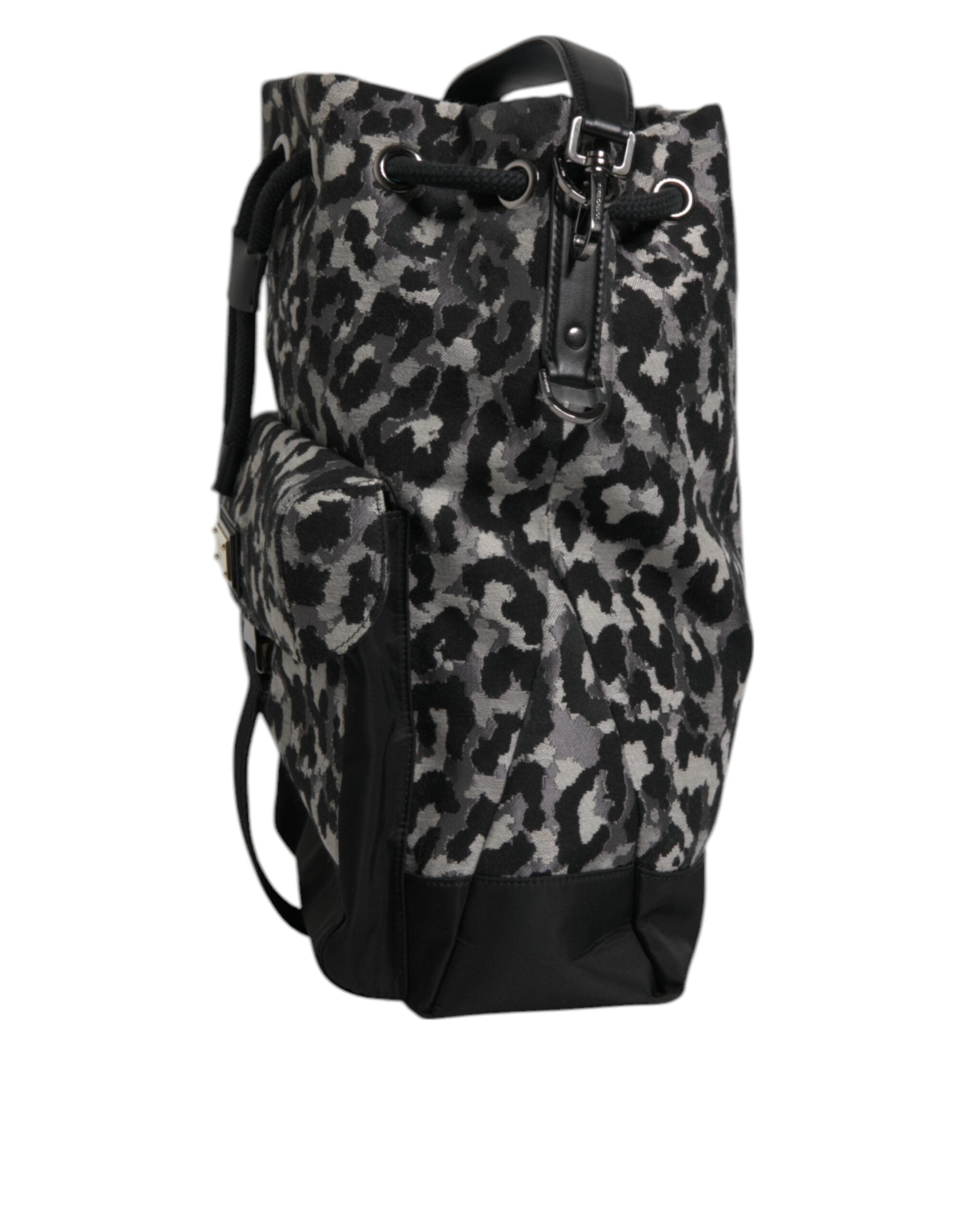 Flerfärgad leopardjacquard-hobo-axelväska