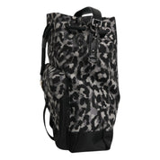 Flerfärgad leopardjacquard-hobo-axelväska