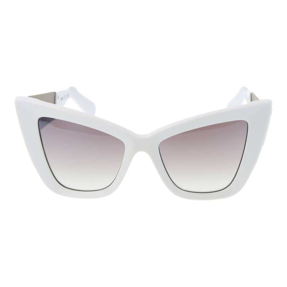 GCDS White Acetate Cat Eye Sunglasses