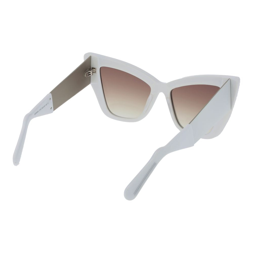 GCDS White Acetate Cat Eye Sunglasses