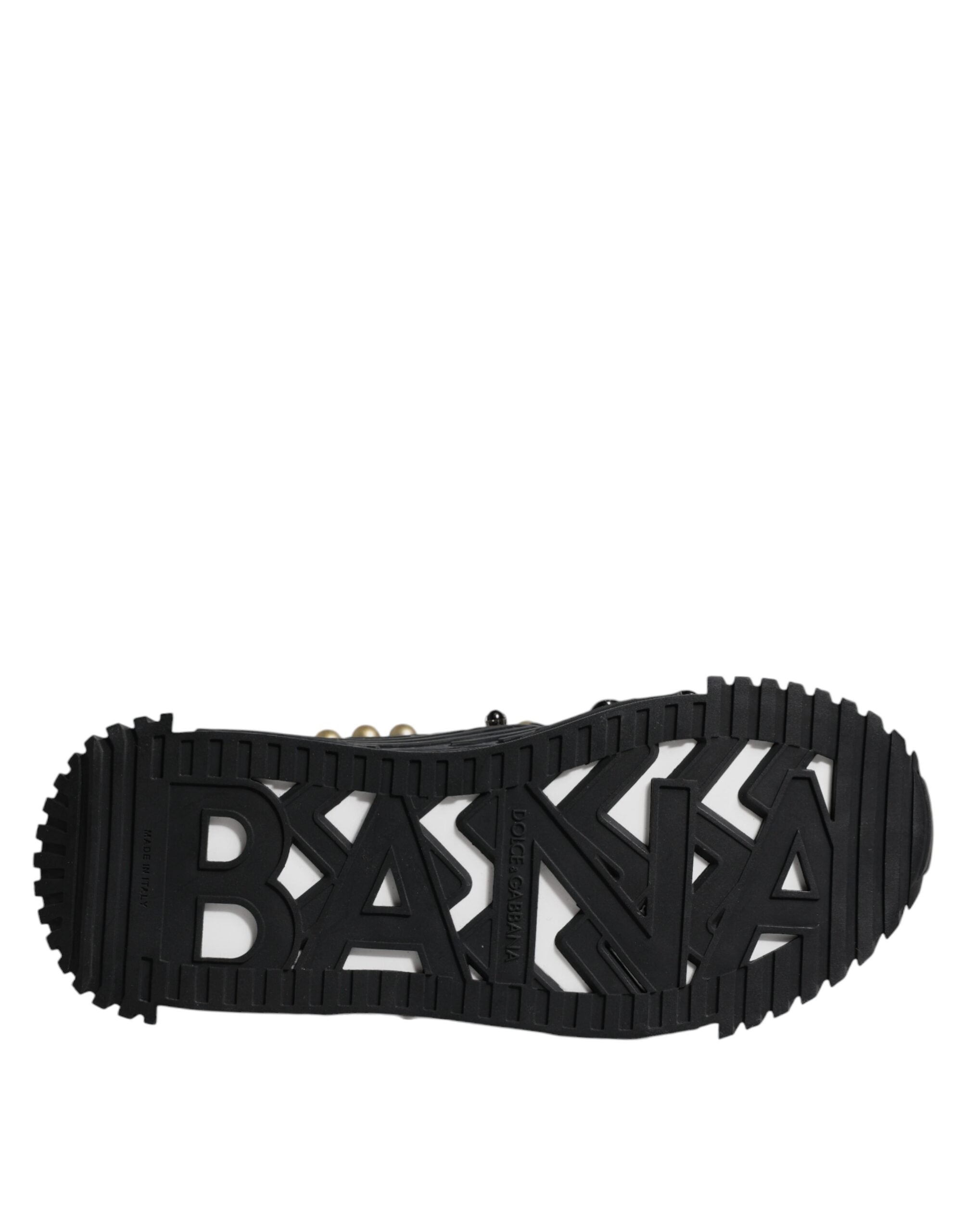 Dolce & Gabbana Black Calfskin Leather Slides Sandals