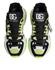 Dolce & Gabbana Multicolor Nylon Calf Leather Low Top Sneakers