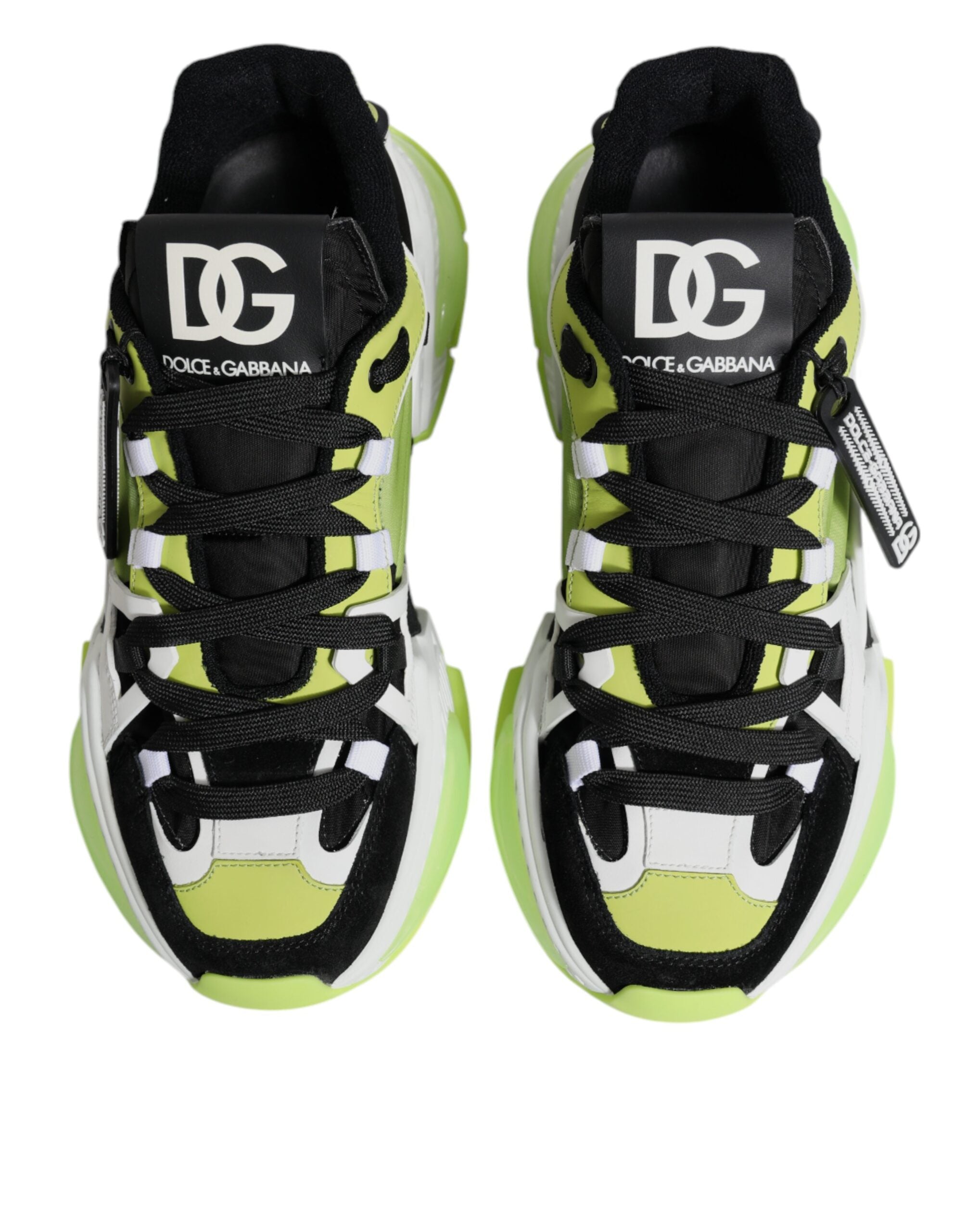 Dolce & Gabbana Multicolor Nylon Calf Leather Low Top Sneakers