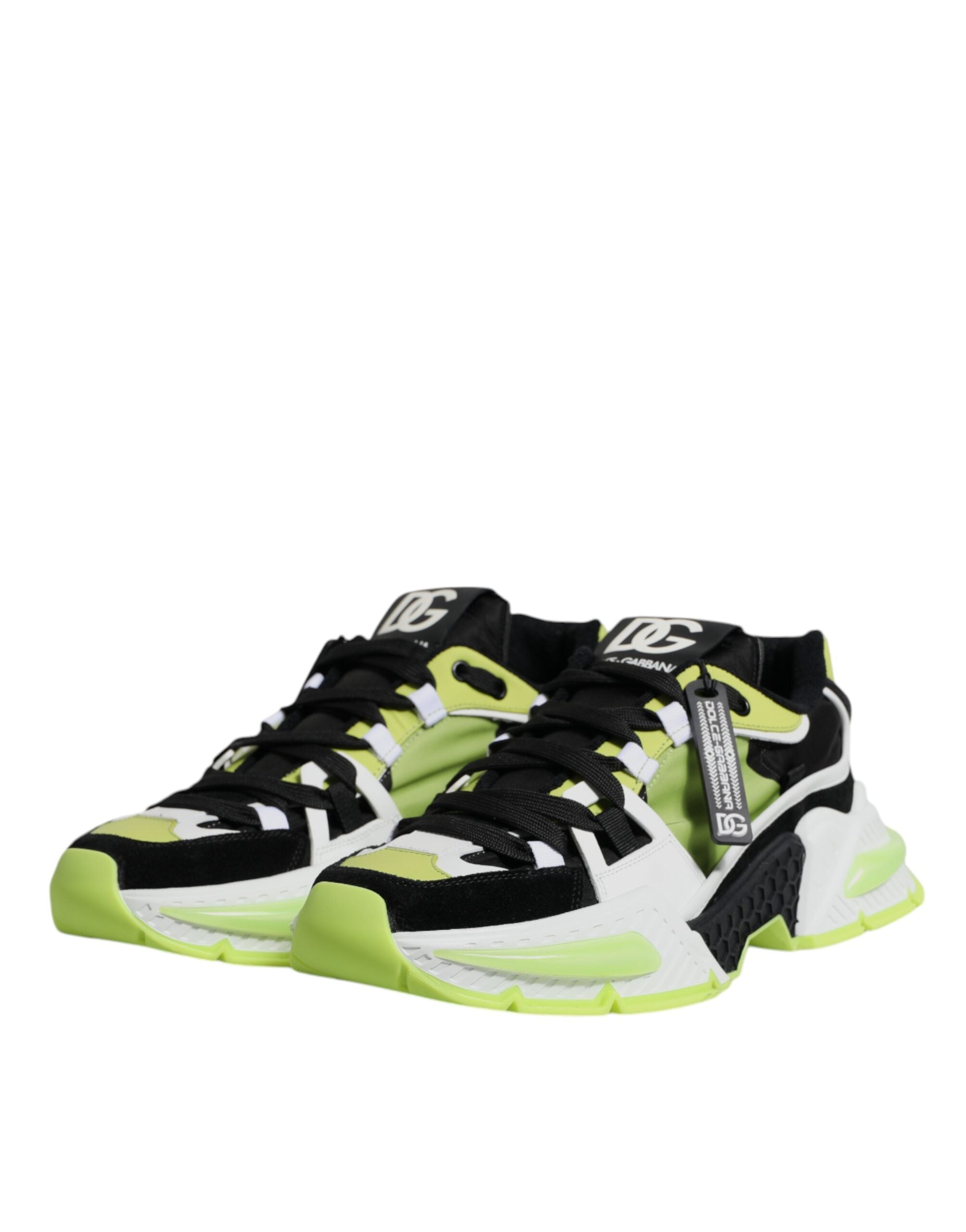 Dolce & Gabbana Multicolor Nylon Calf Leather Low Top Sneakers
