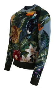 Jungle Wool Silk Pullover Logo Sweater