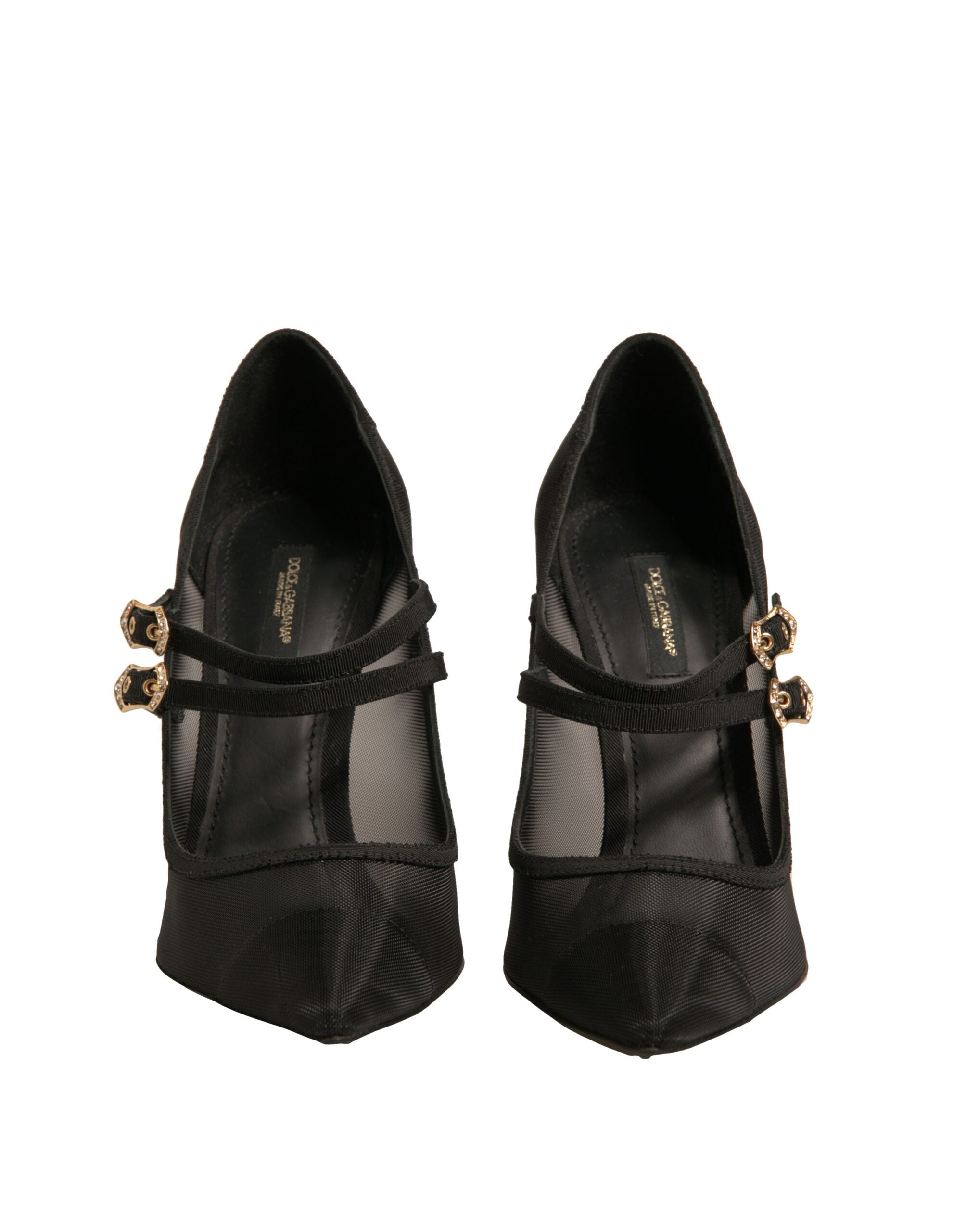 Svarta Mesh Mary Jane Högklackade Pumps Skor