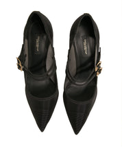 Svarta Mesh Mary Jane Högklackade Pumps Skor