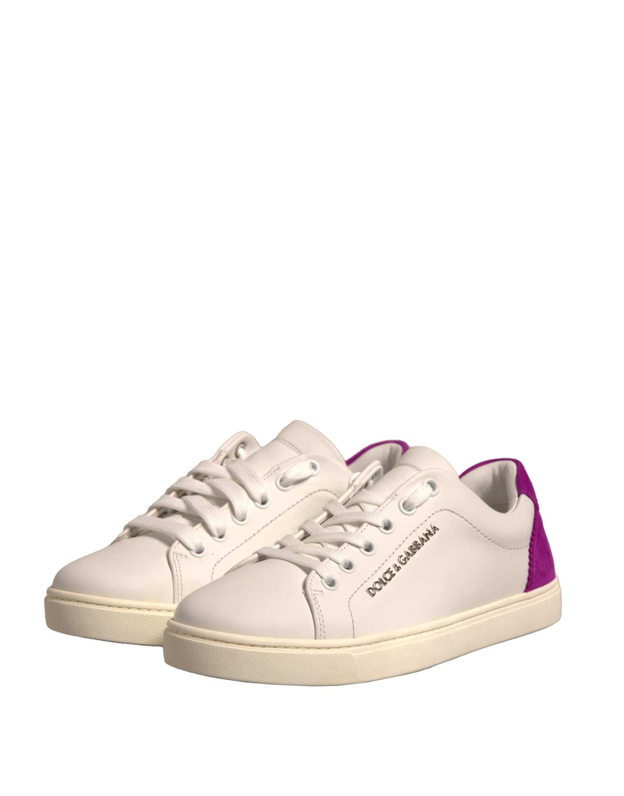 Dolce & Gabbana White Suede Low Top Sneakers