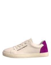 Dolce & Gabbana White Suede Low Top Sneakers