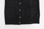 Gray Wool Button Cardigan Sweater