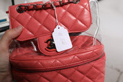 Pink Vinyl Leather Backpack Purse Bag