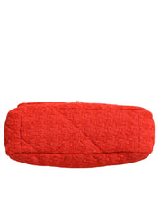 Red Tweed 2WAY Hand Chain Medium Shoulder Bag Purse