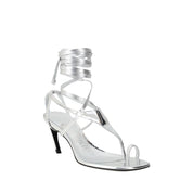 Silver Calf Leather Bos Taurus Flip-Flop Sandals