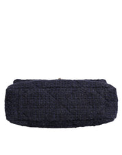 Dark Blue Medium Flap Tweed CC Gold Gray Chain Shoulder Bag