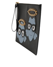 Dolce & Gabbana Black Leather Pouch Bag