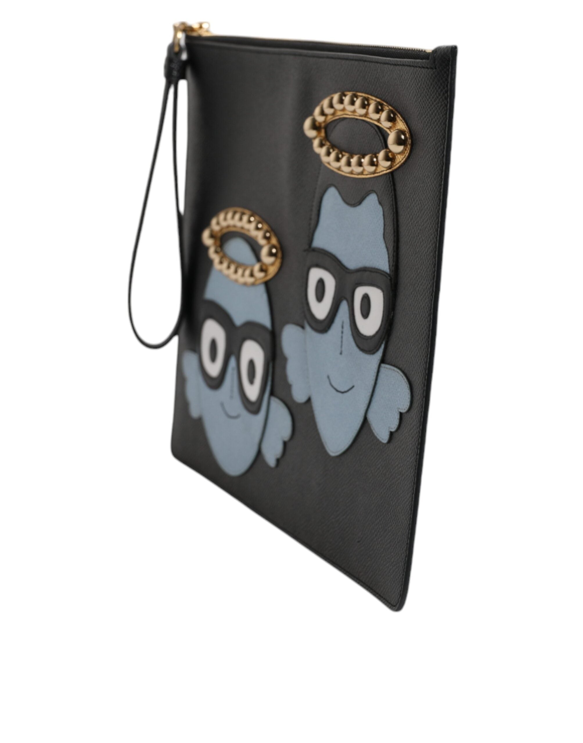 Dolce & Gabbana Black Leather Pouch Bag