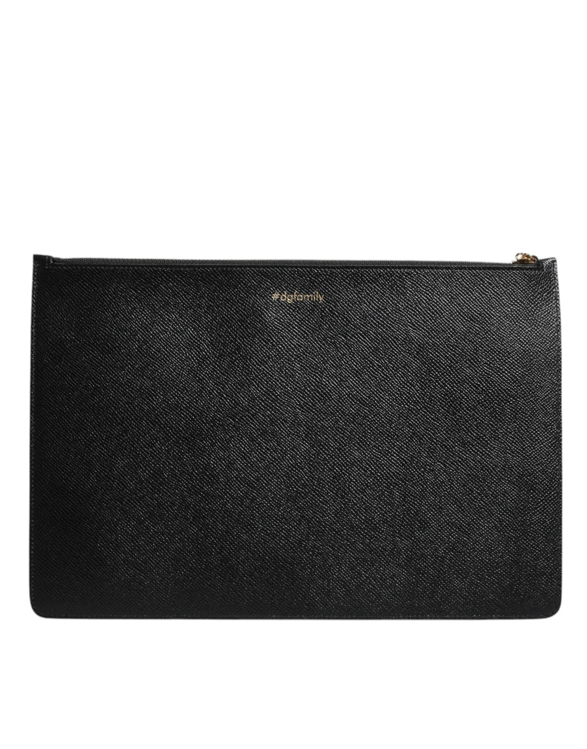 Dolce & Gabbana Black Leather Pouch Bag