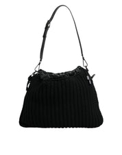 Dolce & Gabbana Black Cashmere Leather Shoulder Bag