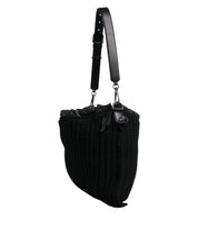 Dolce & Gabbana Black Cashmere Leather Shoulder Bag