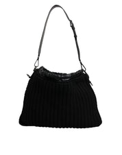 Dolce & Gabbana Black Cashmere Leather Shoulder Bag