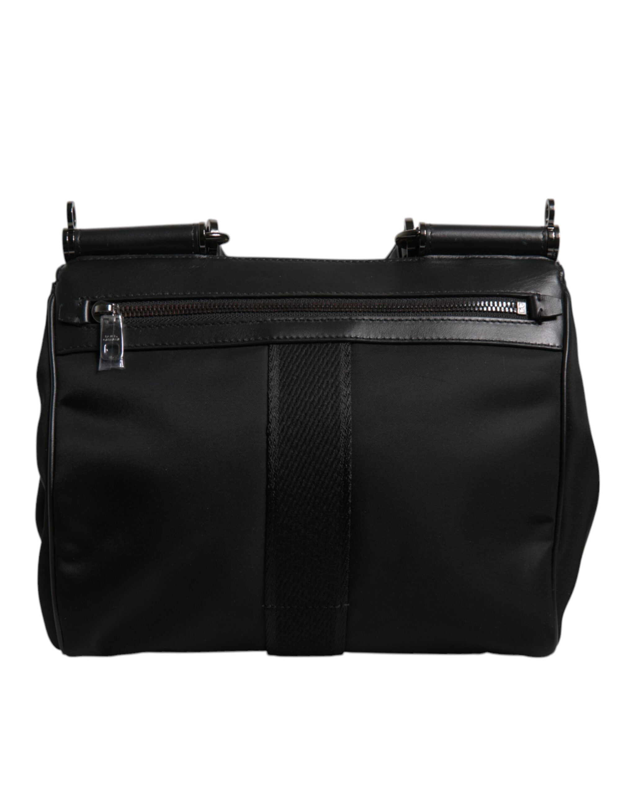 Brun läppormönstrad lackerad nylon-Sicily-handväska
