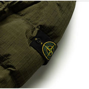 Green Nylon Men Parka