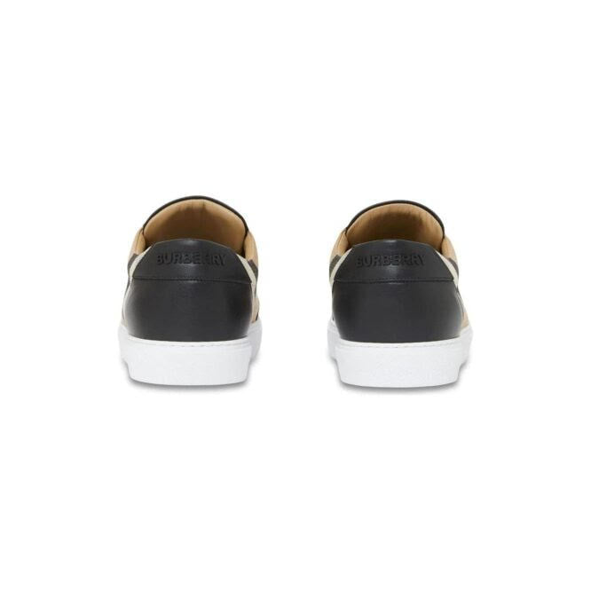 Burberry Black Leather and Canvas New Salmond Sneakers