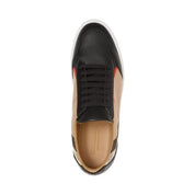 Burberry Black Leather and Canvas New Salmond Sneakers