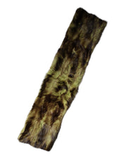 Flerfärgad pälssjal med halsringning och krage