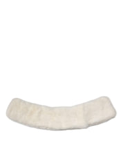 Vit minkpälskrage för kvinnor med halsduk