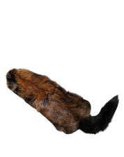 Brun röd rävpäls halsvärmare vinterhalsduk