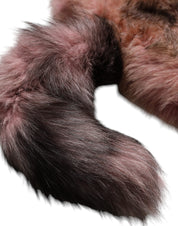 Rosa Frost Rävpäls Halsvärmare Vinterhalsduk