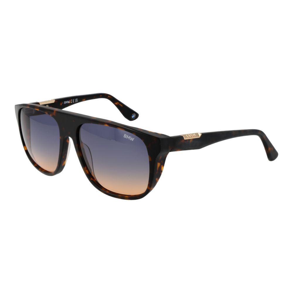 BMW Brown Acetate Aviator Sunglasses
