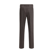 Brown Fleece Wool Casual Pants