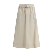 Cream Wide Long Skirt