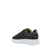 Philipp Plein Black Calf Leather Low Top Sneakers