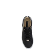 Philipp Plein Black Calf Leather Low Top Sneakers