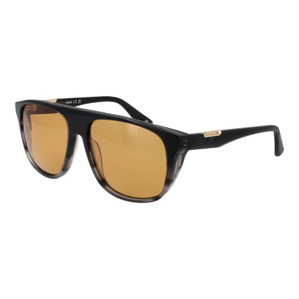 BMW Black Acetate Aviator Sunglasses