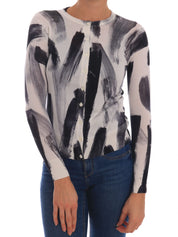 Kofta Lätt Sidentröja med Paint Stroke