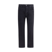 Black Cotton Straight-Leg Jeans